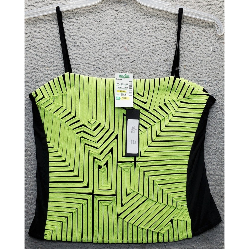 Andrea Rosati Camisole Top Womens 8 Multi Architectural Ribbon Spaghetti Straps
